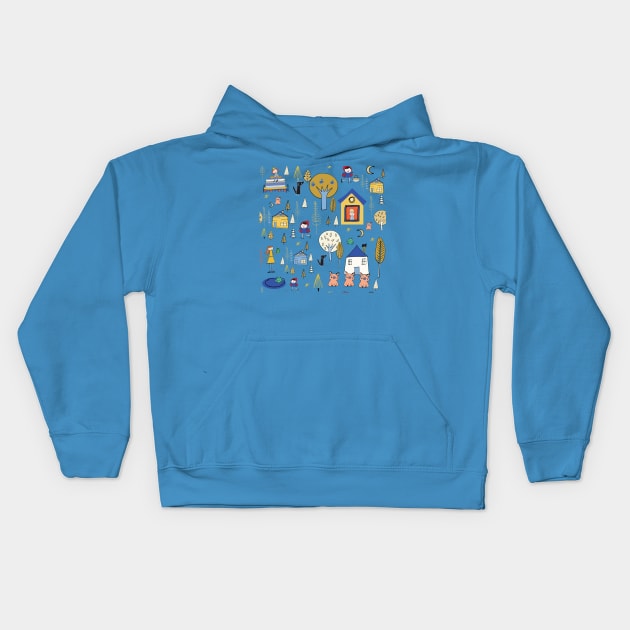 Wonderland Fairy Tale Kids Hoodie by bruxamagica